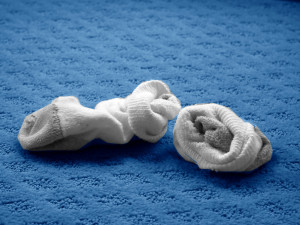 socks on the floor